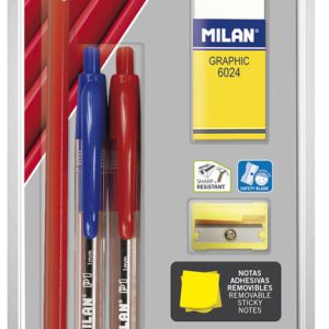 Set MILAN gumica 6024+šiljilo+post it+ol.graf+ol.kem