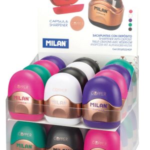 Šiljilo plastično 1 rupa s kućištem MILAN CAPSULE Copper