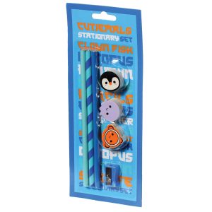 Set šk.pribor 1/7 Sealife (3x olovka, 3x gumica, šiljilo)