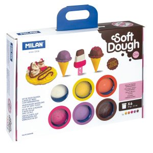 Plastelin MILAN Soft Dough Ice Creams&Waffles set 6 boja X 59g