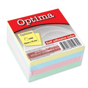Blok samolj.kocka 76x76 pastel 4 boje OPTIMA 400L
