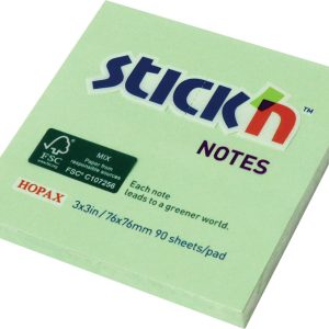 Blok samolj. STICK'N 76x76 pastel zeleni FSC 90L