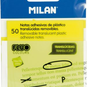 Blok samoljepivi MILAN 76x76 50L Fluo žuti prozirni