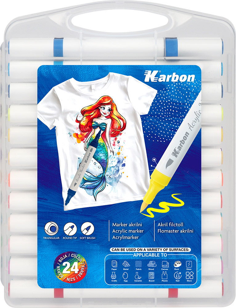 Marker akrilni KARBON dvostruki vrh